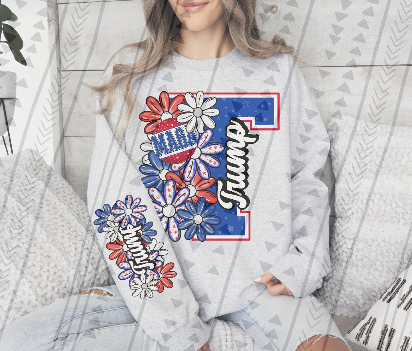 Half Floral Trump DTF Transfer