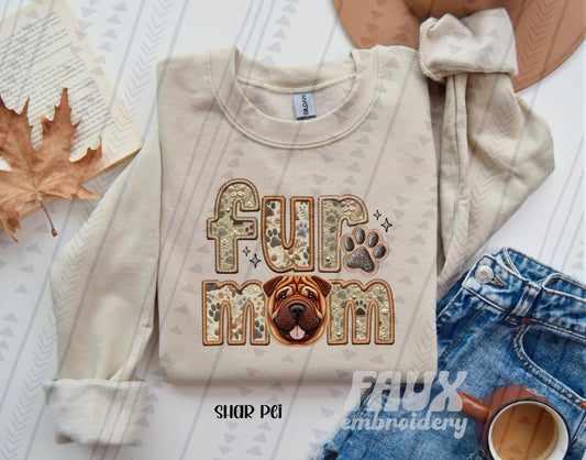 Fur Mom - Shar Pei DTF Transfer