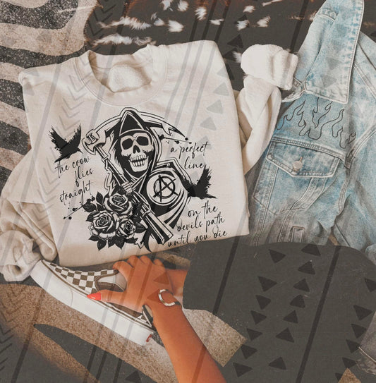 Crow Flies Straight SOA DTF Transfer