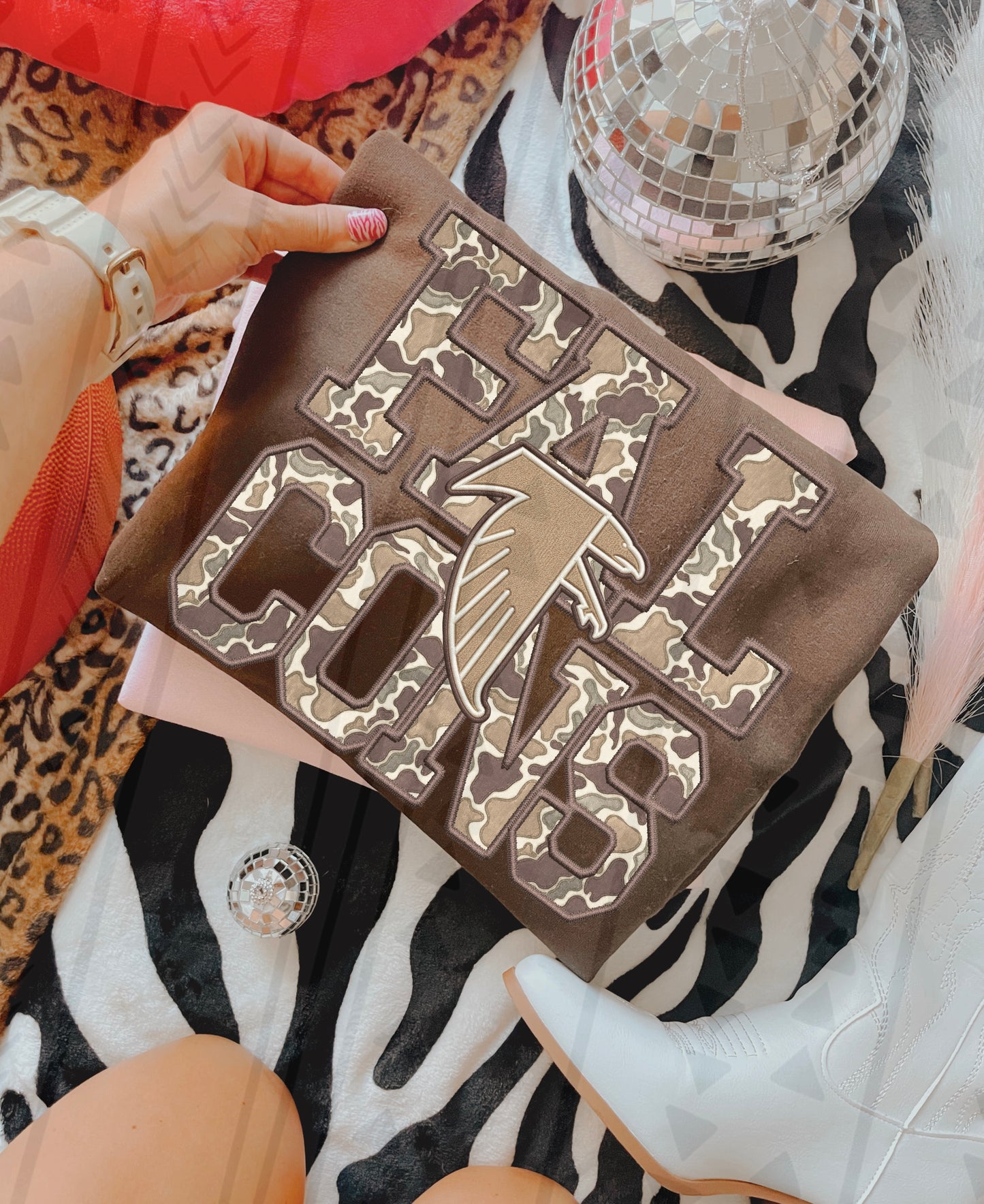 Camo NFL Faux Embroidery DTF Transfer