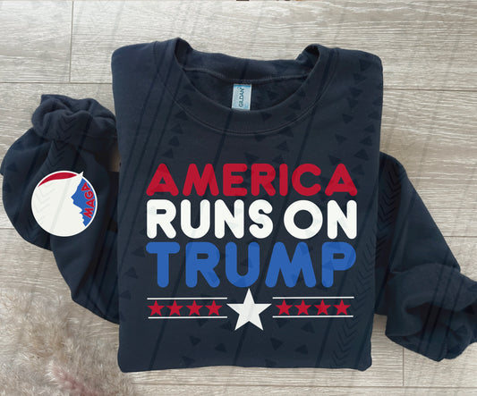 America Runs On Trump DTF Transfer