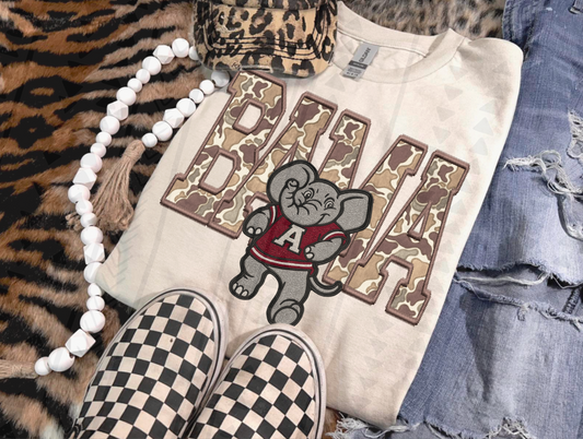 Duck Camo Bama Faux Embroidery DTF Transfer