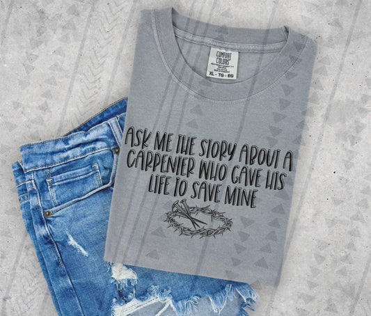 Ask Me The Story DTF Transfer