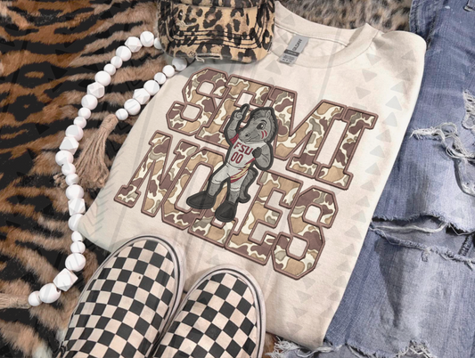 Duck Camo Seminoles Faux Embroidery DTF Transfer