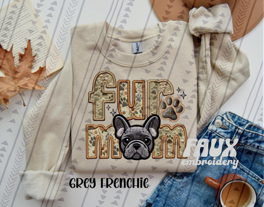 Fur Mom - Grey Frenchie DTF Transfer