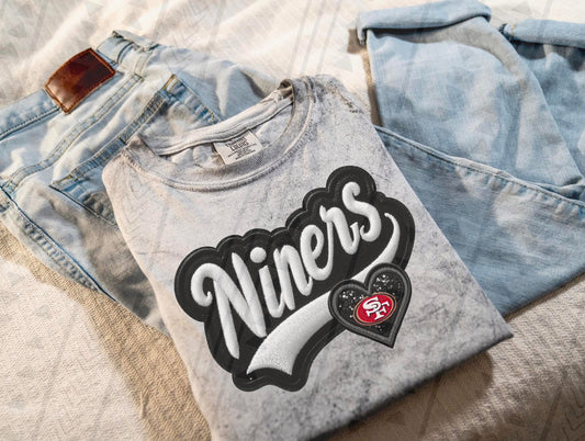 Varsity Niners Faux Embroidery DTF Transfer
