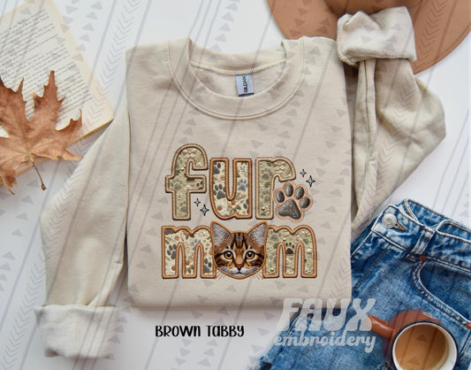 Fur Mom - Brown Tabby Cat DTF Transfer