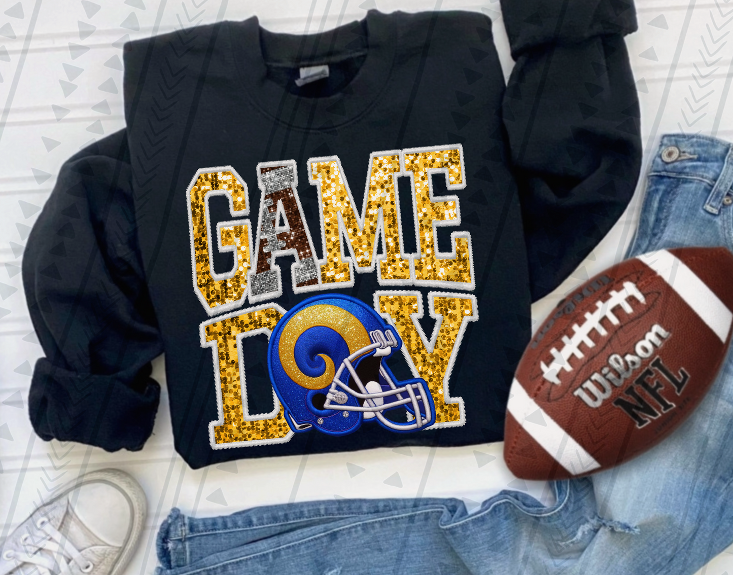 Game Day NFL Faux Embroidery DTF Transfer