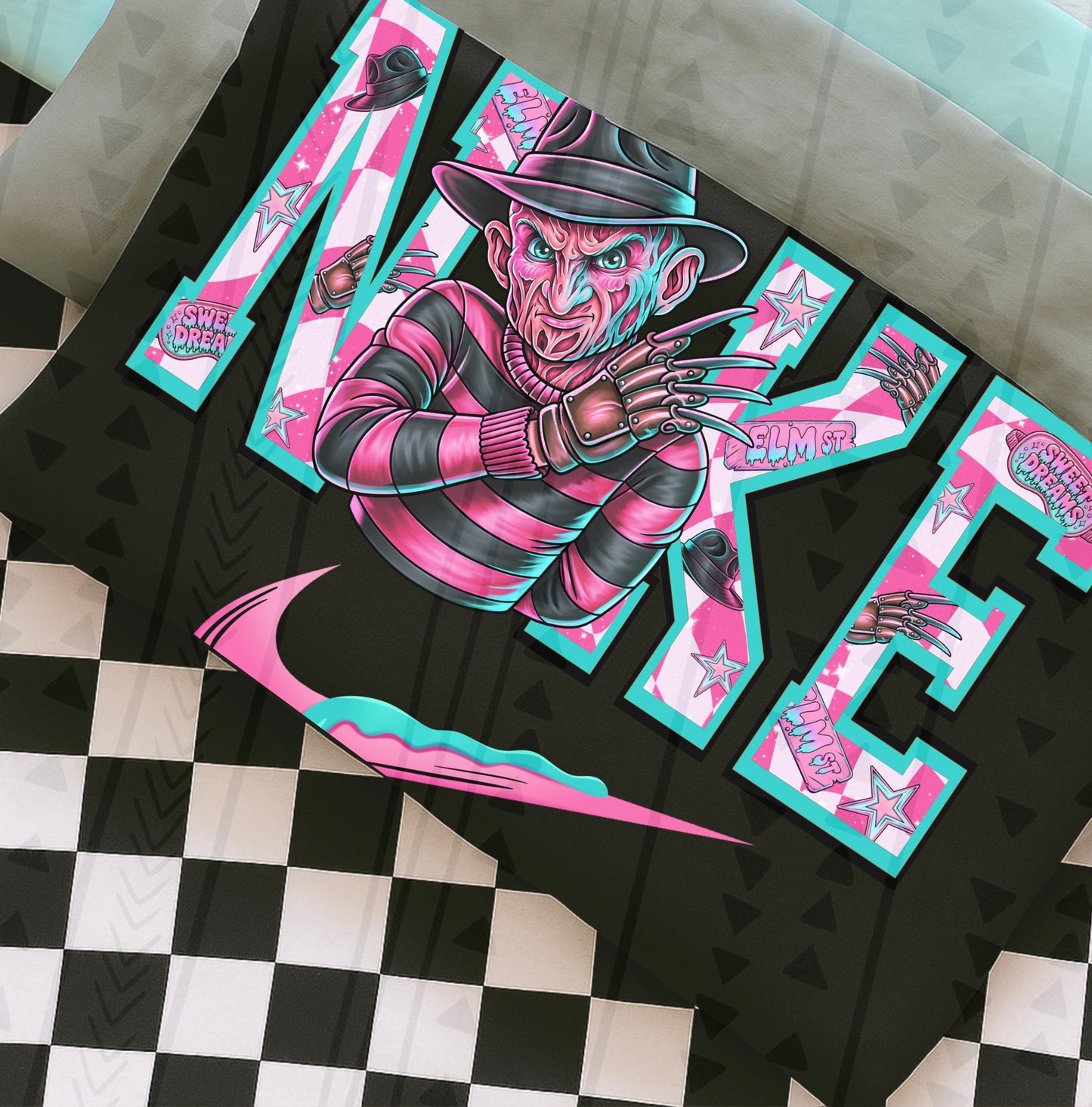 Pink Halloween Swoosh - Krueger DTF Transfer