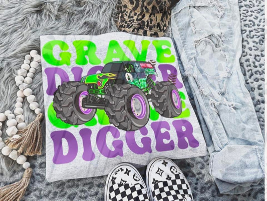 Grave Digger Stacked DTF Transfer