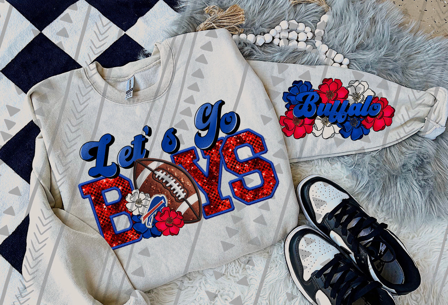 Let’s Go Football Floral DTF Transfer
