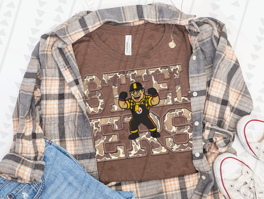 Duck Camo Steelers Faux Embroidery DTF Transfer