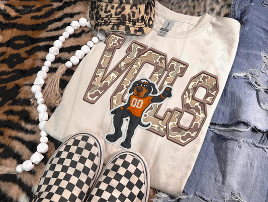 Duck Camo Vols Faux Embroidery DTF Transfer