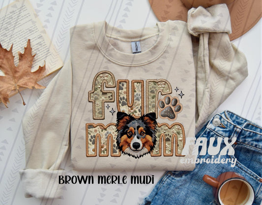 Fur Mom - Merle Mudi (Brown) DTF Transfer