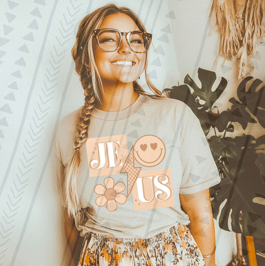 Jesus Retro DTF Transfer