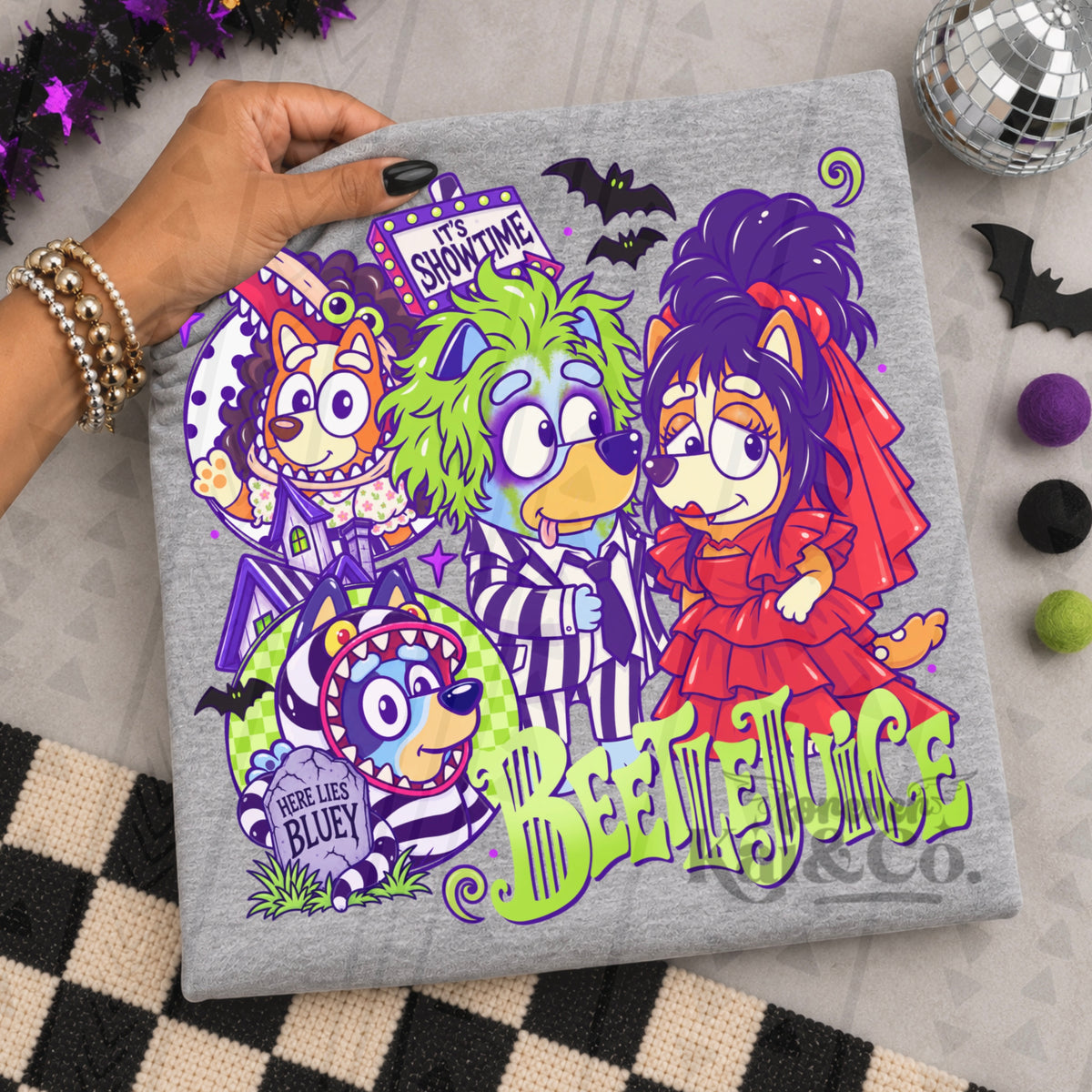 Here Lies Bluey - Beetlejuice DTF Transfer