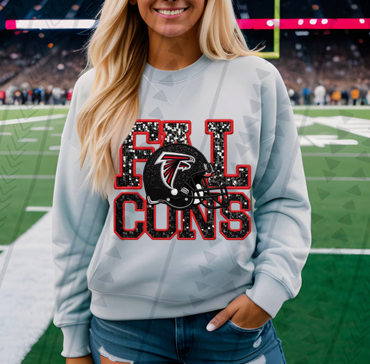 Falcons Faux Embroidery DTF Transfer