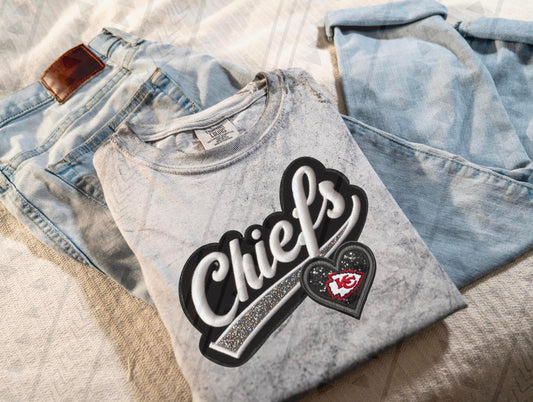 Varsity Chiefs Faux Embroidery DTF Transfer