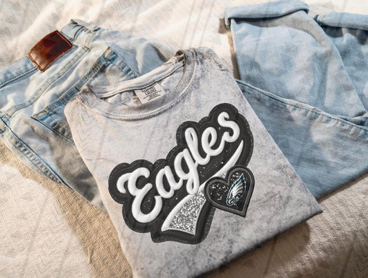 Varsity Eagles Faux Embroidery DTF Transfer