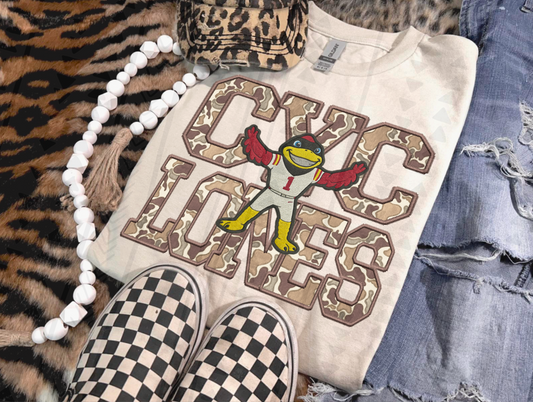 Duck Camo Cyclones Faux Embroidery DTF Transfer