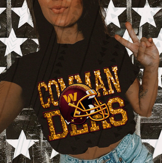 Commanders Faux Embroidery DTF Transfer