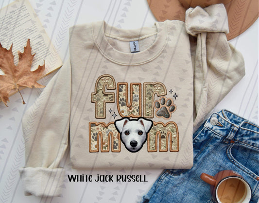 Fur Mom - Jack Russell (White) DTF Transfer