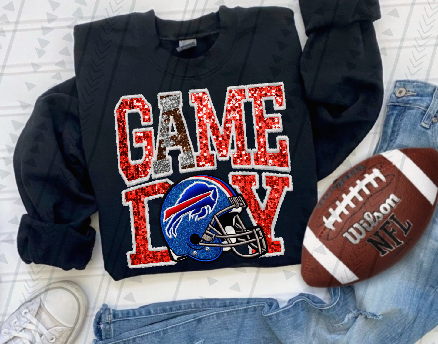 Game Day NFL Faux Embroidery DTF Transfer