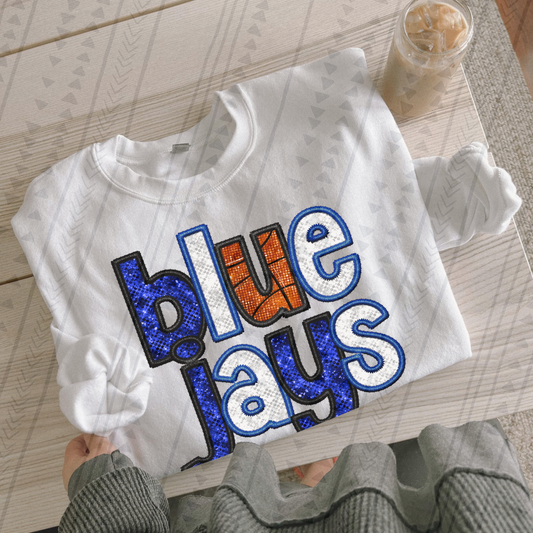 Blue Jays Basketball Faux Sequin DTF Transfer
