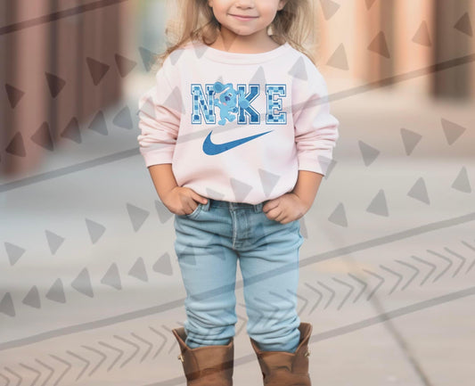 Blue Swoosh DTF Transfer