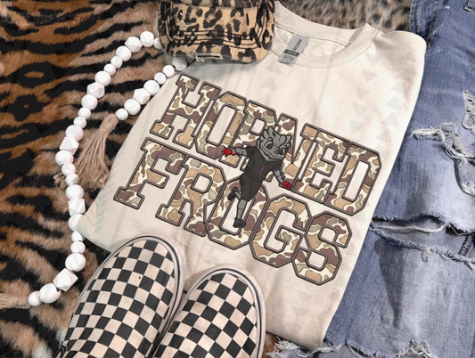 Duck Camo Horned Frogs Faux Embroidery DTF Transfer