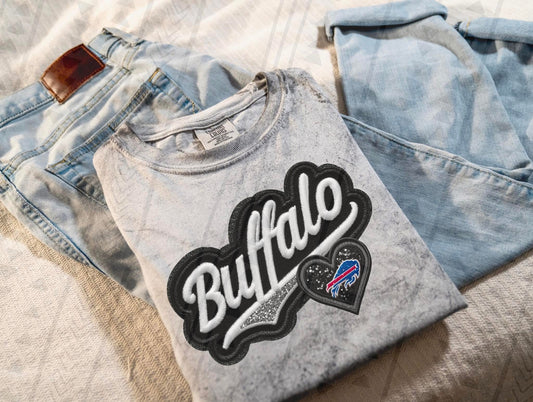 Varsity Buffalo Faux Embroidery DTF Transfer