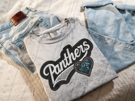 Varsity Panthers Faux Embroidery DTF Transfer