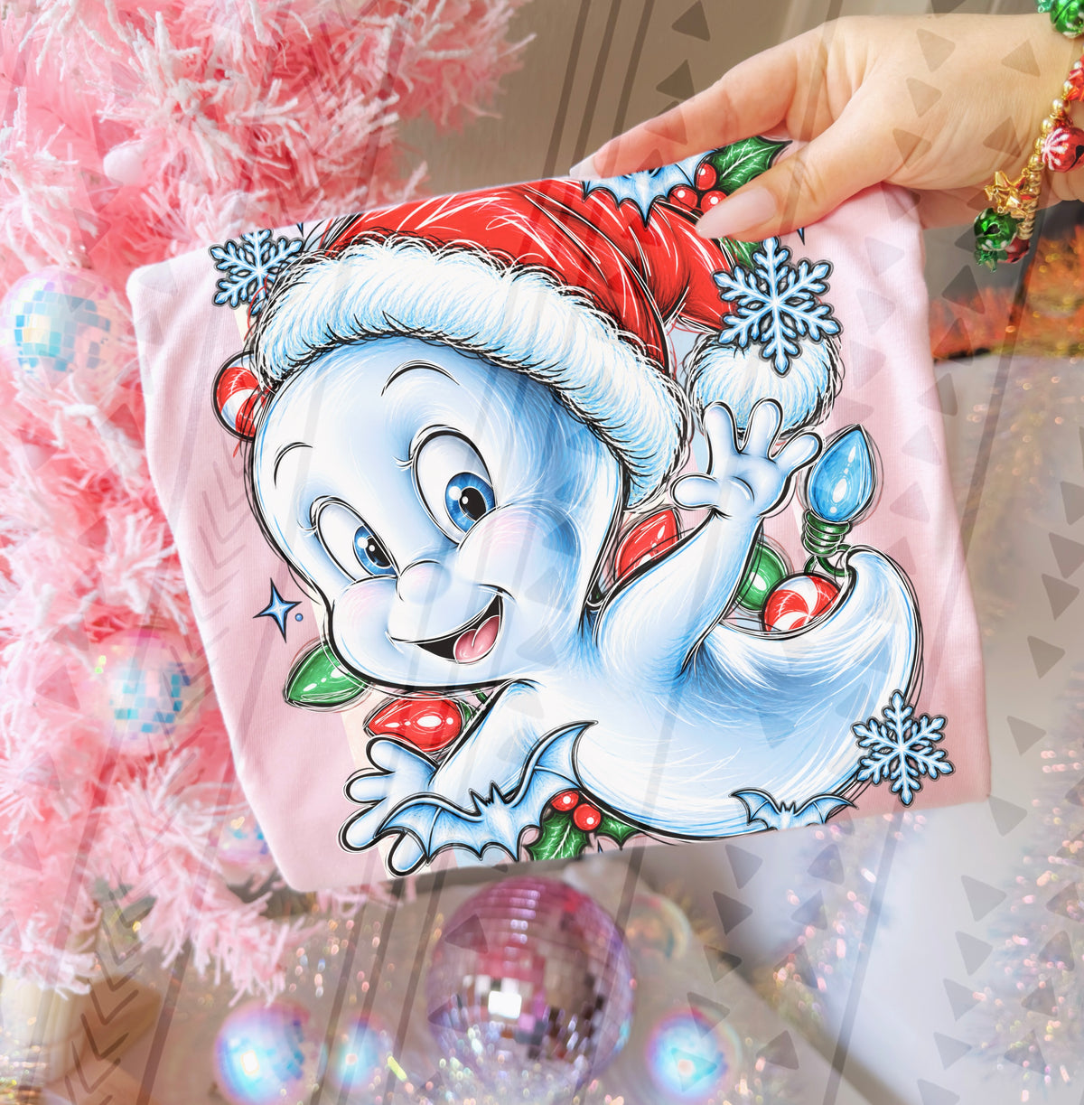 Friendly Christmas Ghost DTF Transfer