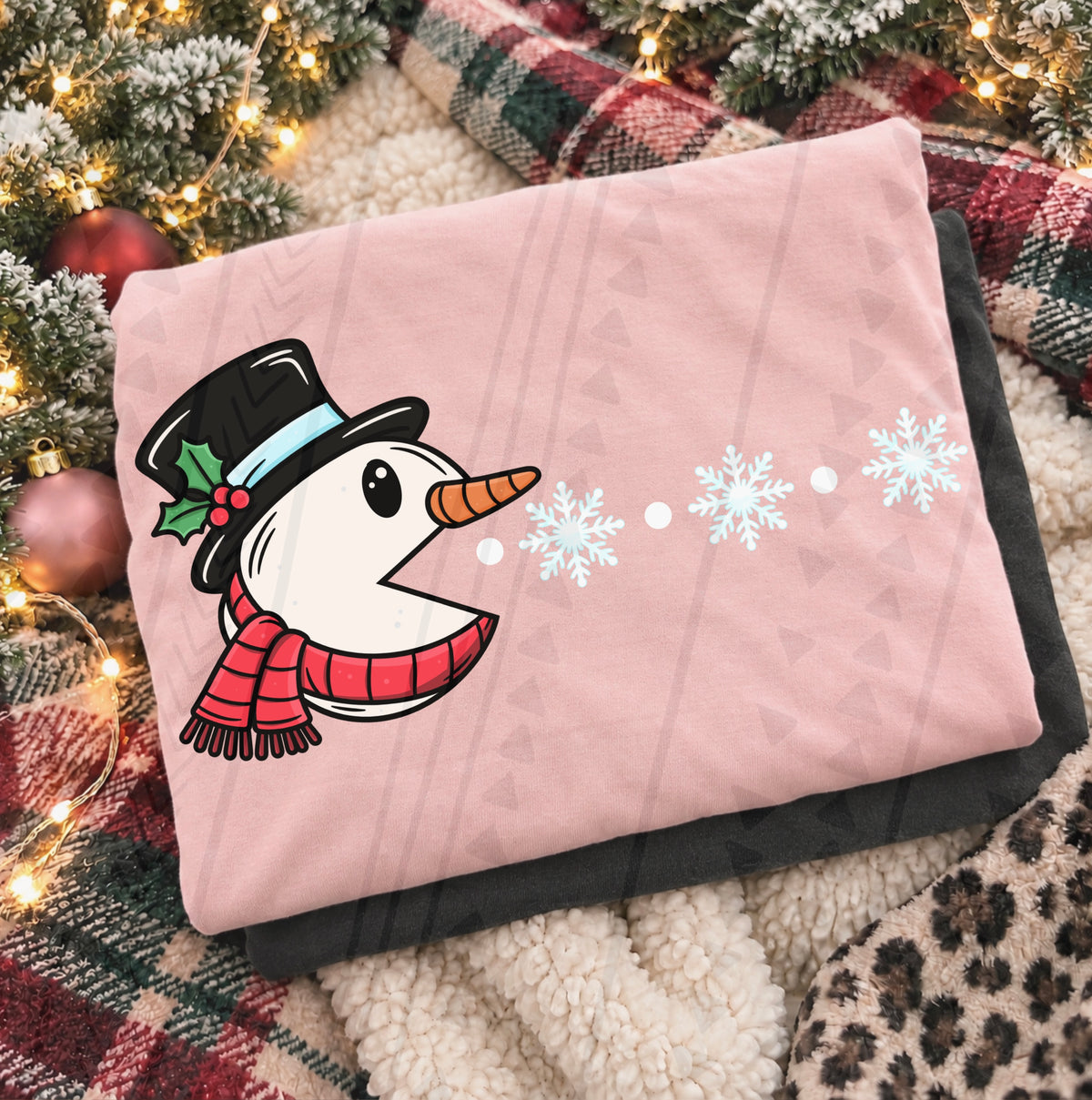 Snowman Pac Snacks DTF Transfer