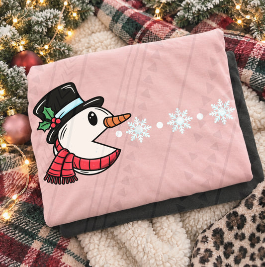 Snowman Pac Snacks DTF Transfer