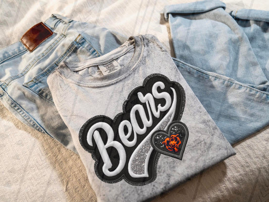 Varsity Bears Faux Embroidery DTF Transfer