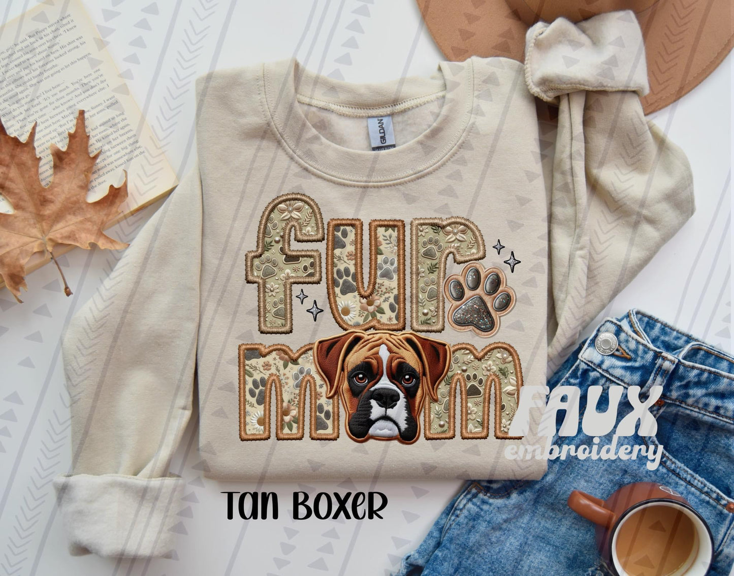 Fur Mom- Boxer (Tan) DTF Transfer