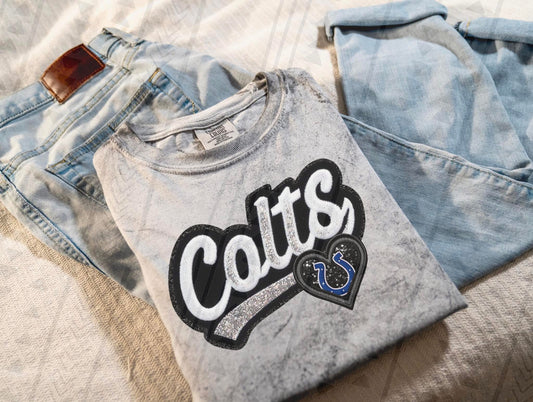 Varsity Colts Faux Embroidery DTF Transfer