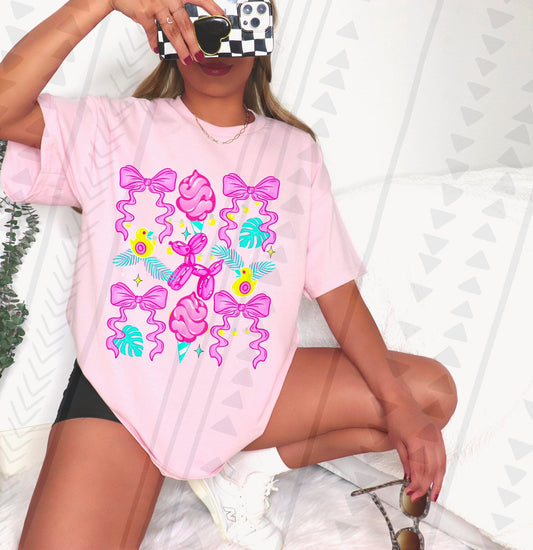 Cotton Candy Grid DTF Transfer