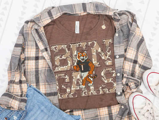 Duck Camo Bengals Faux Embroidery DTF Transfer