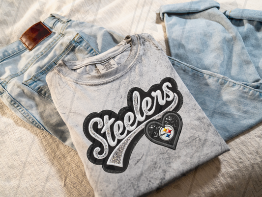 Varsity Steelers Faux Embroidery DTF Transfer