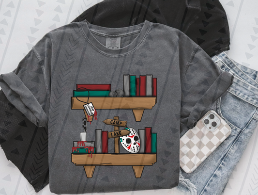 Crystal Lake Book Shelf DTF Transfer