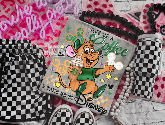 Coffee & Disney Gus DTF Transfer