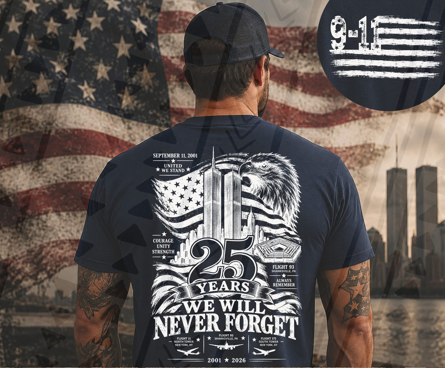 9/11 Never Forget DTF Transfer