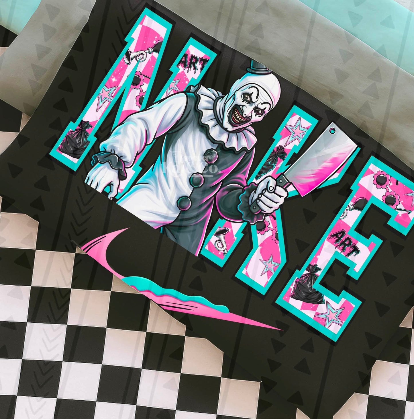 Pink Art Swoosh DTF Transfer