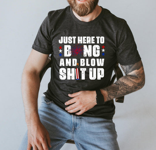 Here to Bang 4th of July DTF Transfer