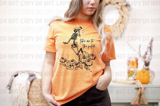 Take Me To The Patch Dancing Skelly DTF Transfer