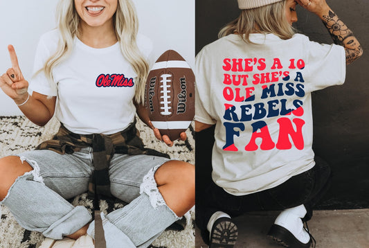 She's A 10 - Rebels Fan DTF Transfer