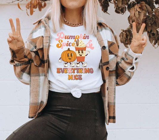 Pumpkin Spice Retro Character DTF Transfer