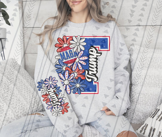 Half Floral Trump DTF Transfer